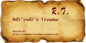 Rózsás Tivadar névjegykártya